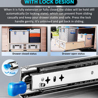 40in Pair 1000 - 2000mm 150KG Capacity Heavy Duty Trailer Drawer Slides Rails Runners Locking