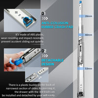 40in Pair 1000 - 2000mm 150KG Capacity Heavy Duty Trailer Drawer Slides Rails Runners Locking