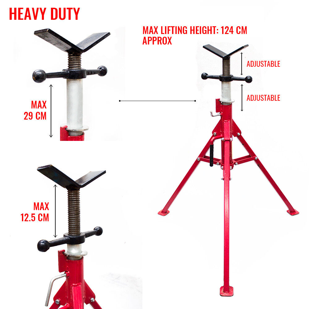 Folding Jack Stand V Head Pipe Stand - 1,250kg