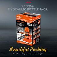 4,000kg Limit - Hydraulic Bottle Jack Heavy Duty with Safety Valve