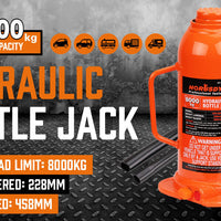 8,000kg Limit - Hydraulic Bottle Jack Heavy Duty with Safety Valve
