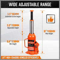 8,000kg Limit - Hydraulic Bottle Jack Heavy Duty with Safety Valve