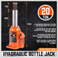 20,000kg Limit - Air Hydraulic Bottle Jack Pneumatic Heavy Duty
