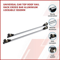 Universal Car Top Roof Rail Rack Cross Bar Aluminium Lockable 1350MM