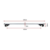 Universal Car Top Roof Rail Rack Cross Bar Aluminium Lockable 1350MM